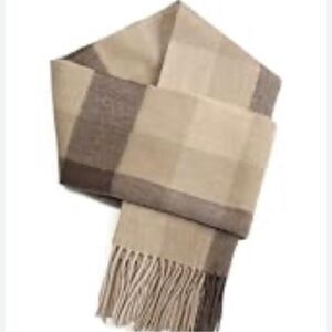 Classic Beige and Brown Men's Cashmere feel Scarf